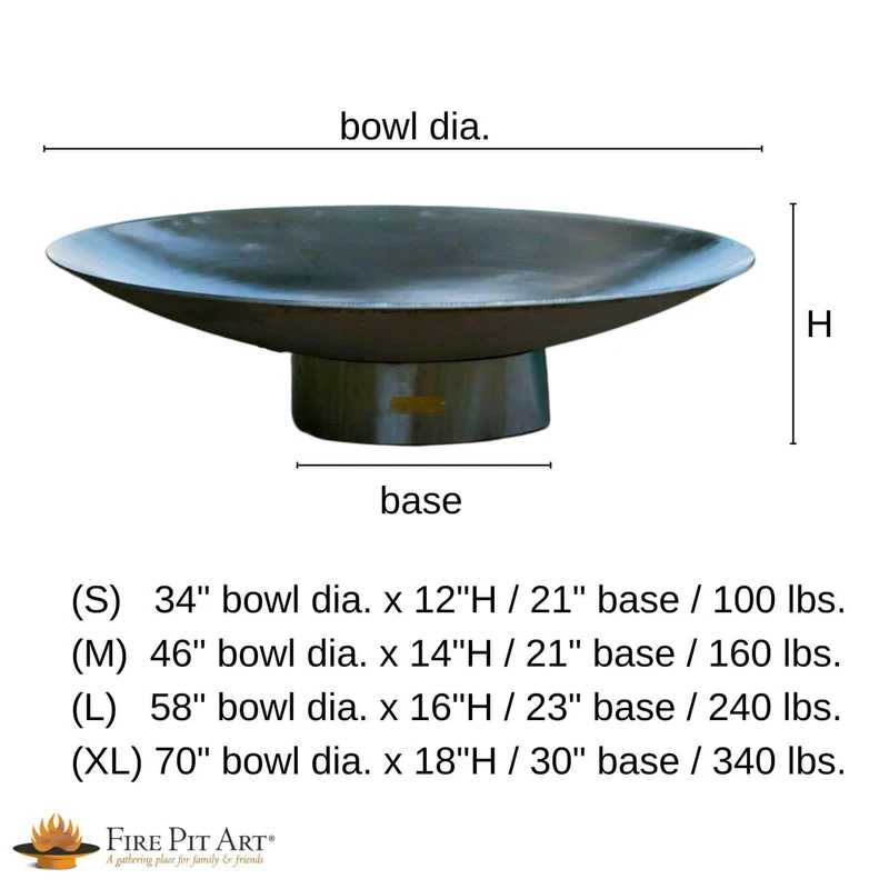 Bella Vita Series Wood Burning Fire Pit in Steel - Fire Pit Art