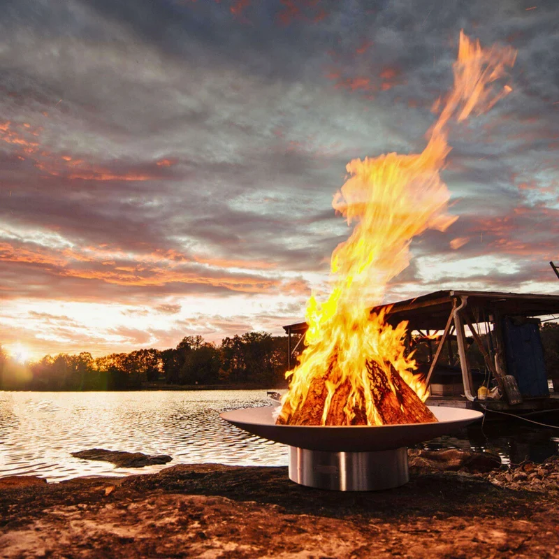 Bella Vita Series Wood Burning Fire Pit in Steel - Fire Pit Art