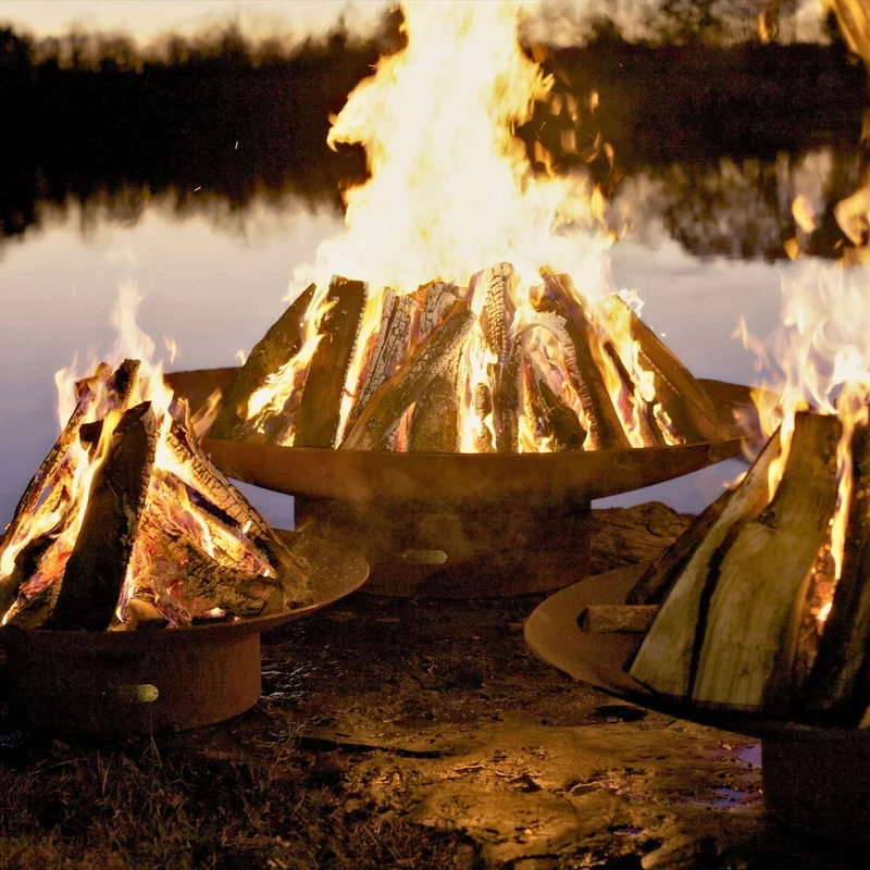 Asia Series Wok-Style Wood Burning Fire Pit in Steel - Fire Pit Art