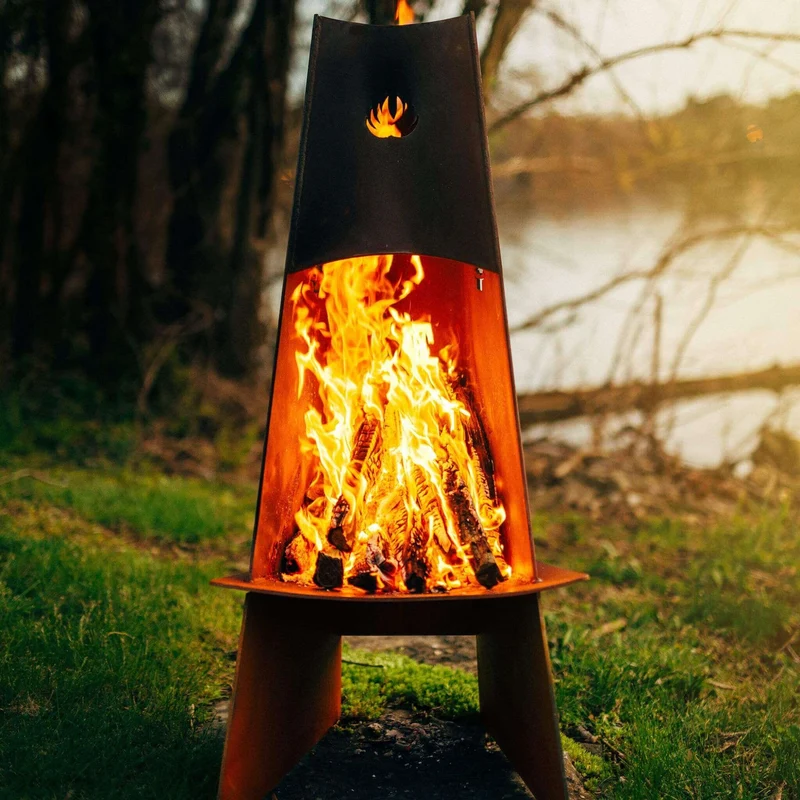 Vesuvius Wood Burning Fire Pit in Steel - Fire Pit Art