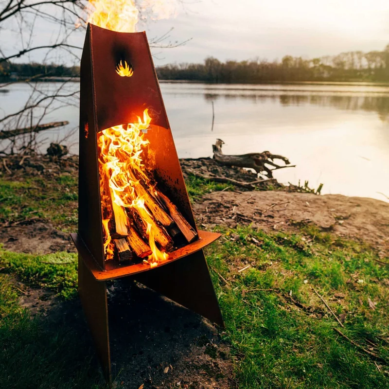 Vesuvius Wood Burning Fire Pit in Steel - Fire Pit Art