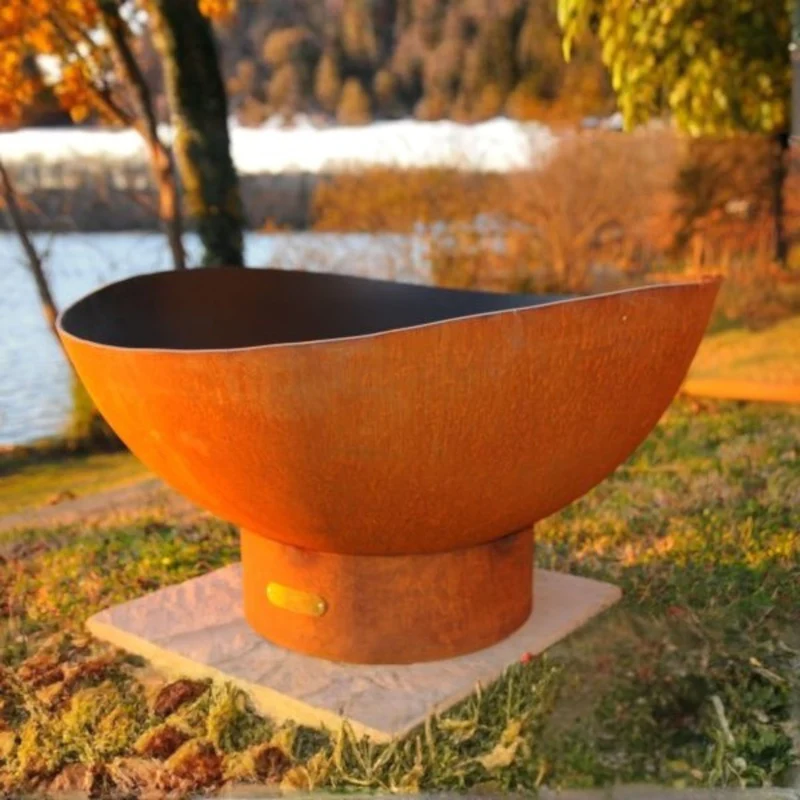 Scallop/Tidal Wood Burning Fire Pit in Steel - Fire Pit Art