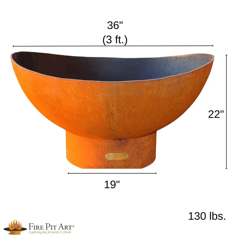 Scallop/Tidal Wood Burning Fire Pit in Steel - Fire Pit Art