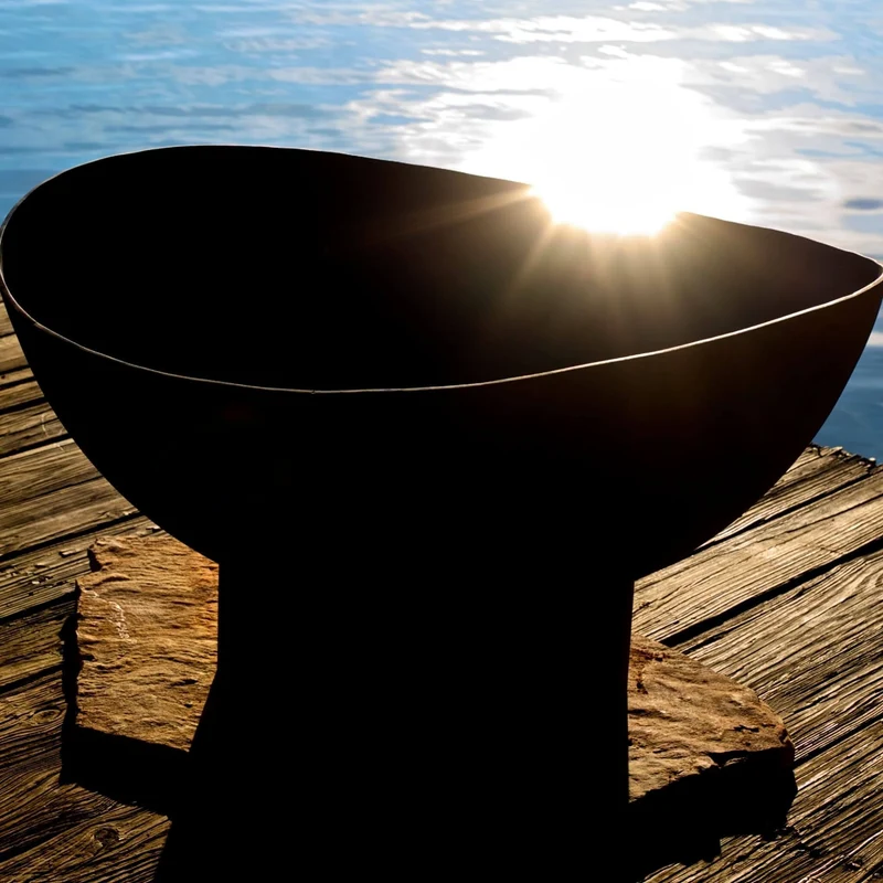Scallop/Tidal Wood Burning Fire Pit in Steel - Fire Pit Art