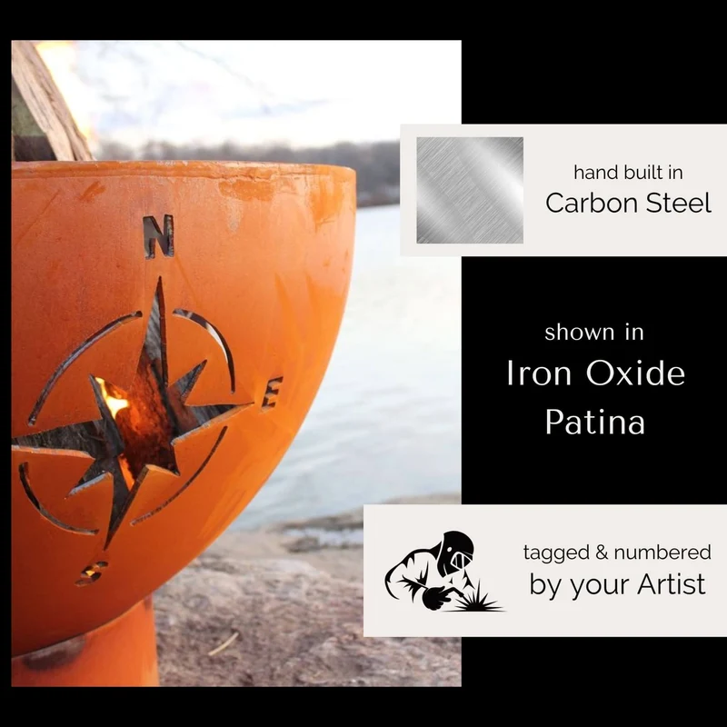 Navigator Wood Burning Fire Pit in Steel - Fire Pit Art