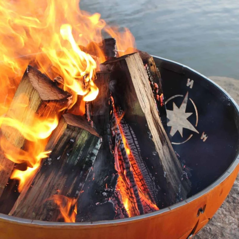 Navigator Wood Burning Fire Pit in Steel - Fire Pit Art
