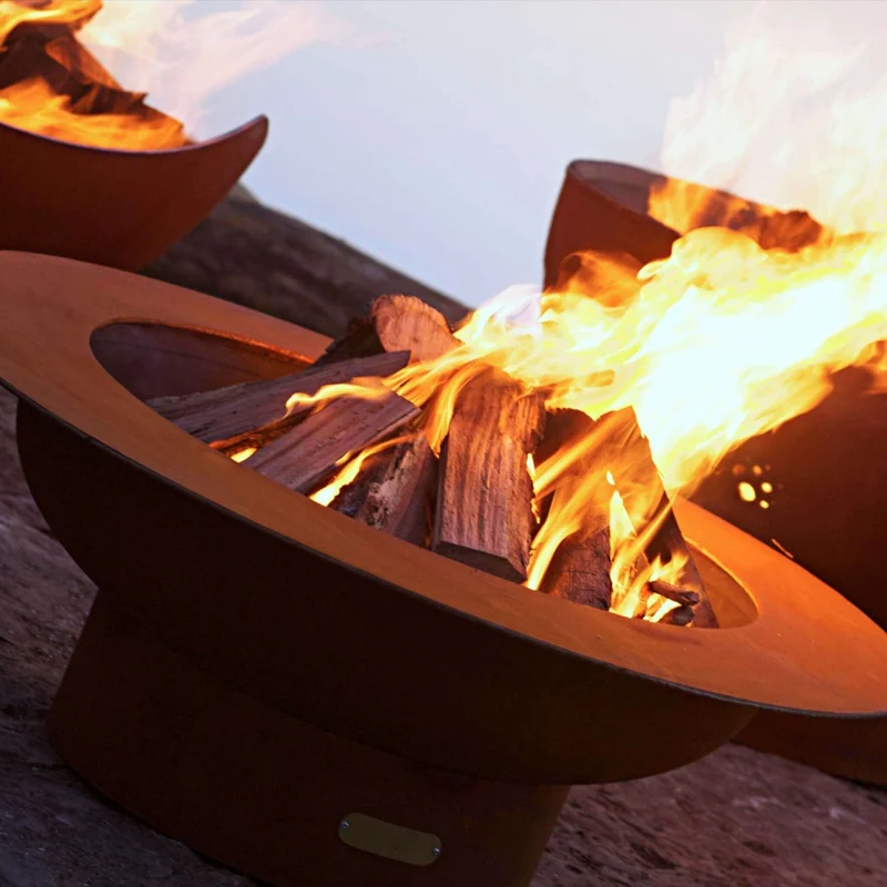 Saturn Wood Burning Fire Pit in Steel - Fire Pit Art