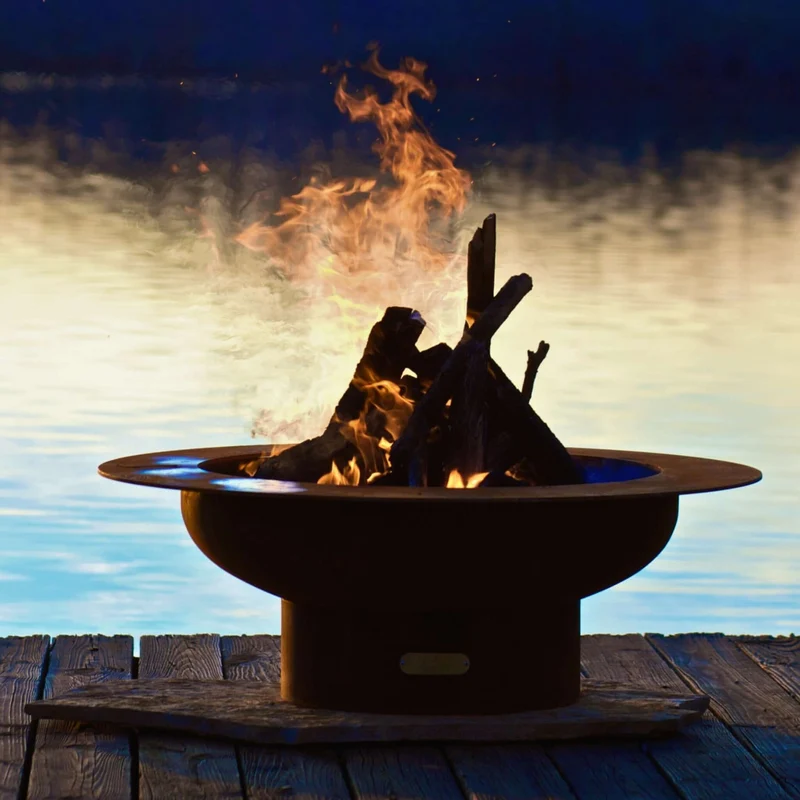 Saturn Wood Burning Fire Pit in Steel - Fire Pit Art