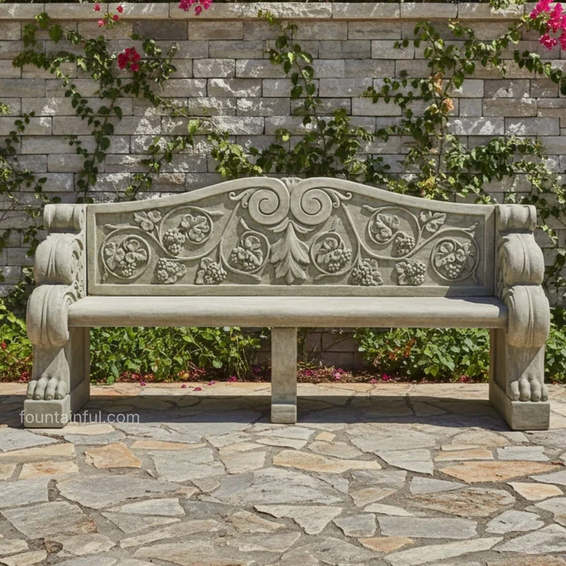 Villa Antinori Concrete Garden Bench - Giannini #558