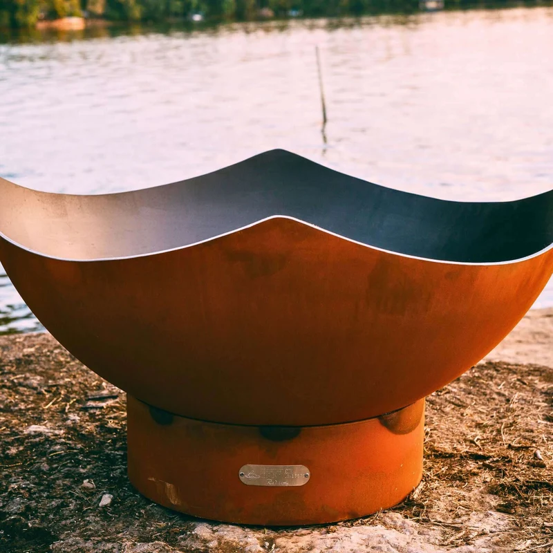 Manta Ray Wood Burning Fire Pit in Steel - Fire Pit Art