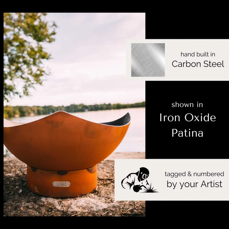 Manta Ray Wood Burning Fire Pit in Steel - Fire Pit Art