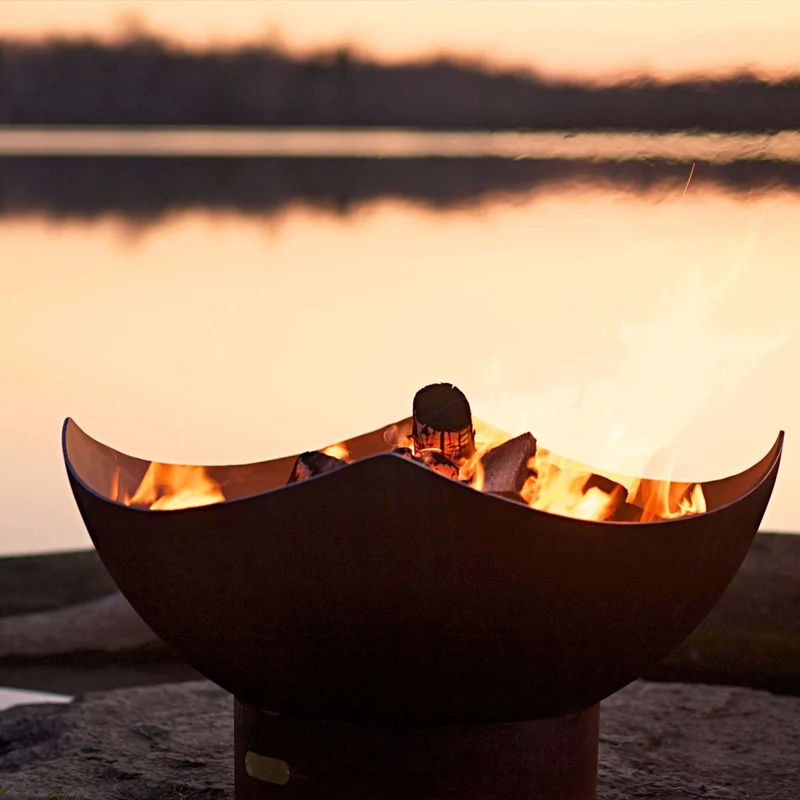 Manta Ray Wood Burning Fire Pit in Steel - Fire Pit Art