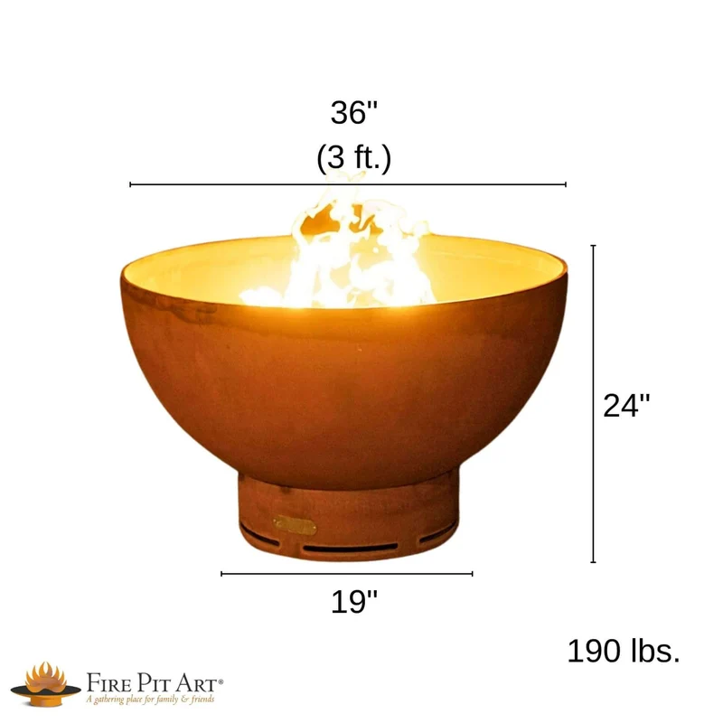 Crater Wood Burning Fire Pit in Steel - Fire Pit Art