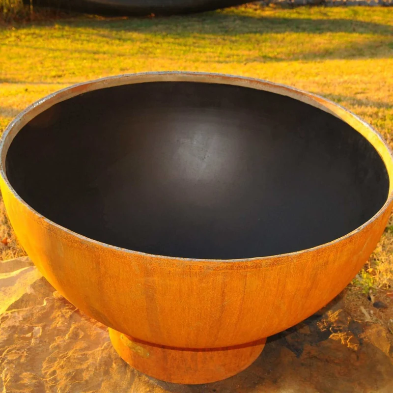 Crater Wood Burning Fire Pit in Steel - Fire Pit Art