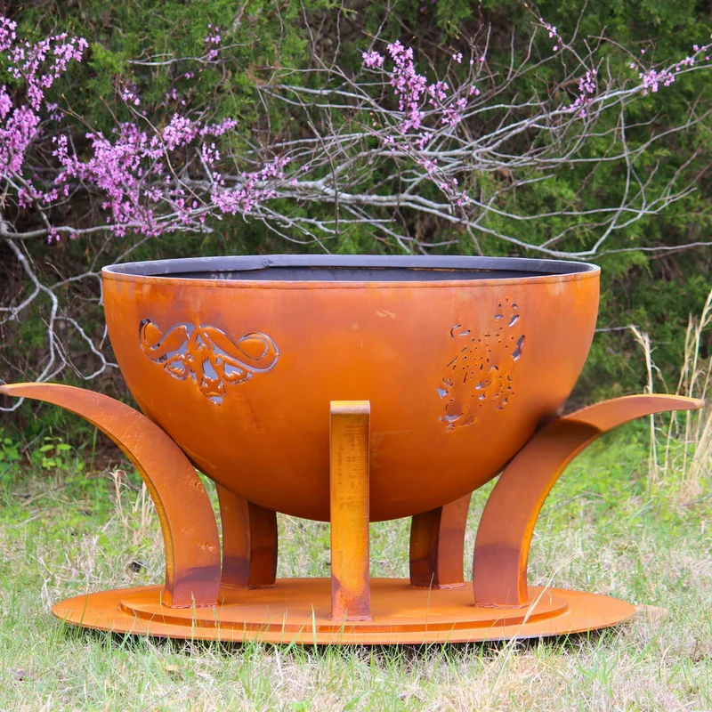 Africa's Big Five Wood Burning Fire Pit in Steel - Fire Pit Art