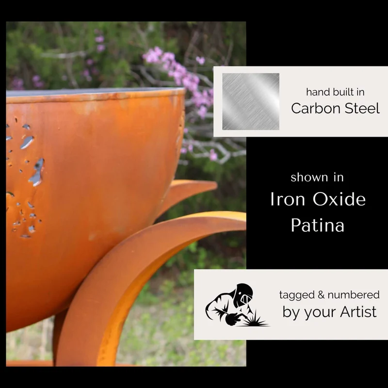 Africa's Big Five Wood Burning Fire Pit in Steel - Fire Pit Art