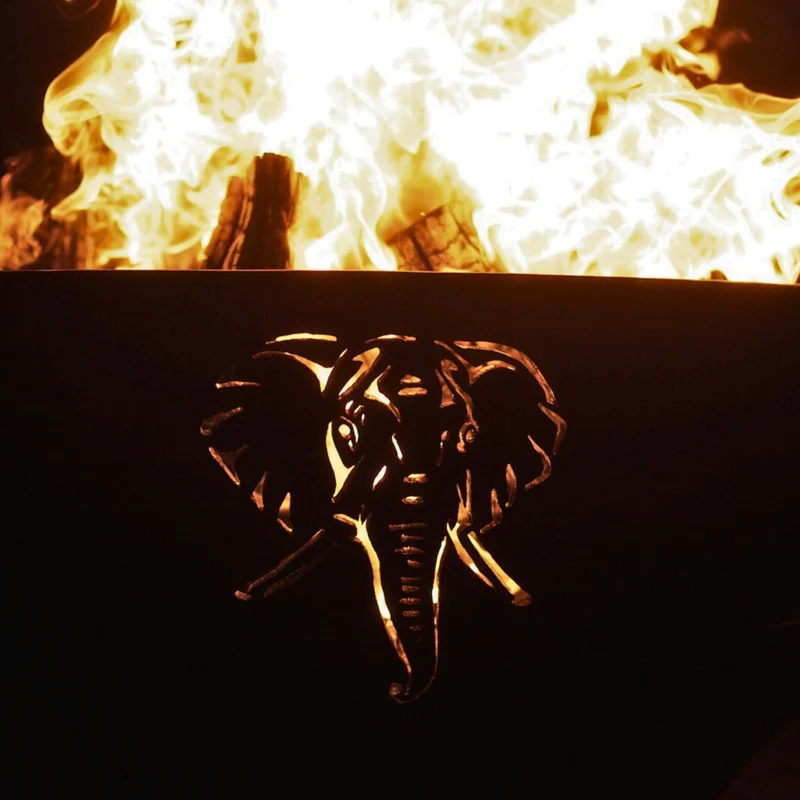 Africa's Big Five Wood Burning Fire Pit in Steel - Fire Pit Art