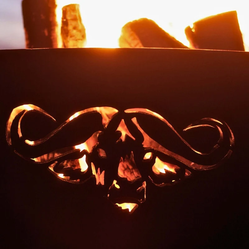 Africa's Big Five Wood Burning Fire Pit in Steel - Fire Pit Art