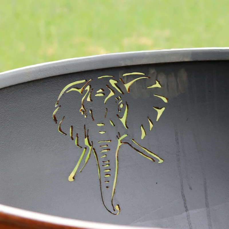 Africa's Big Five Wood Burning Fire Pit in Steel - Fire Pit Art