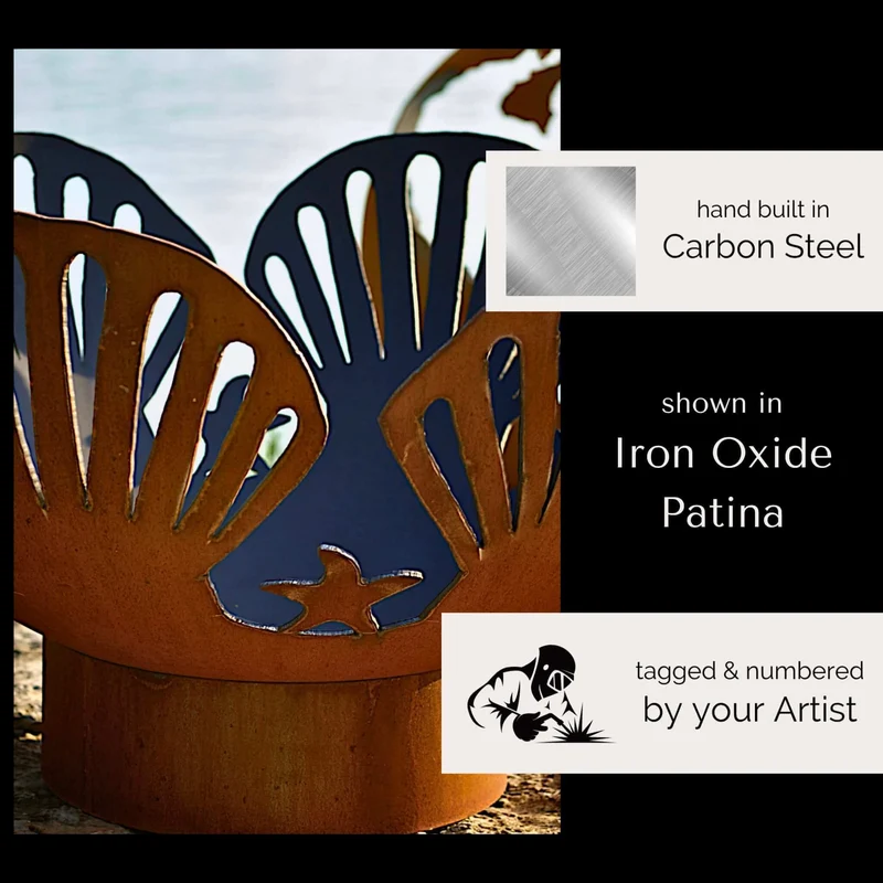 Barefoot Beach Wood Burning Fire Pit in Steel - Fire Pit Art