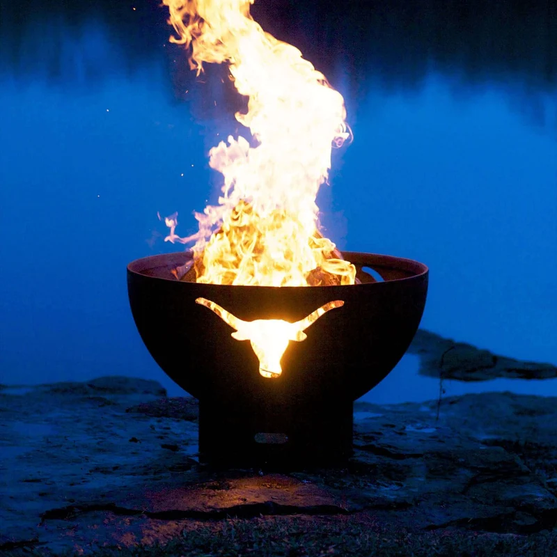 Longhorn Wood Burning Fire Pit in Steel - Fire Pit Art