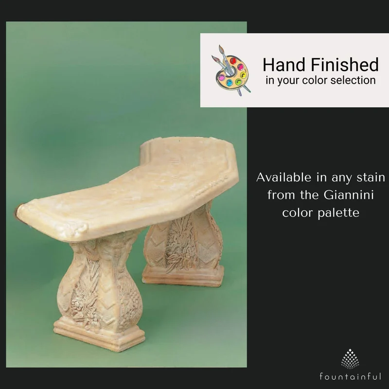 Pergola Angled Concrete Garden Bench - Giannini #503