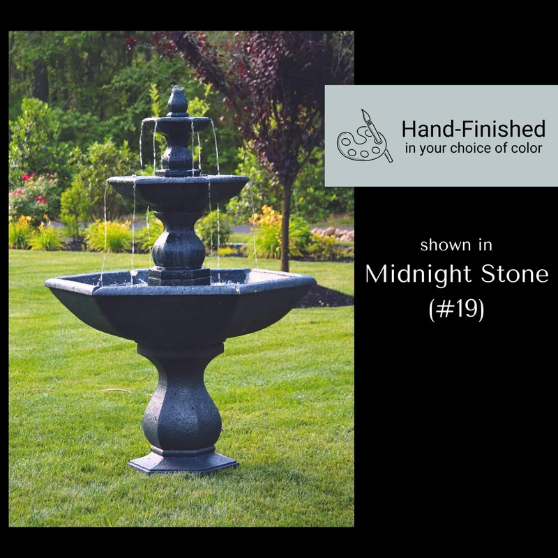 Boca Hexagon 3-Tier Concrete Fountain - Massarellis #3778