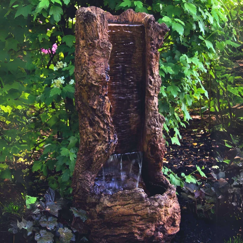 Treefall Concrete Fountain w/ Lights - Massarellis #3768