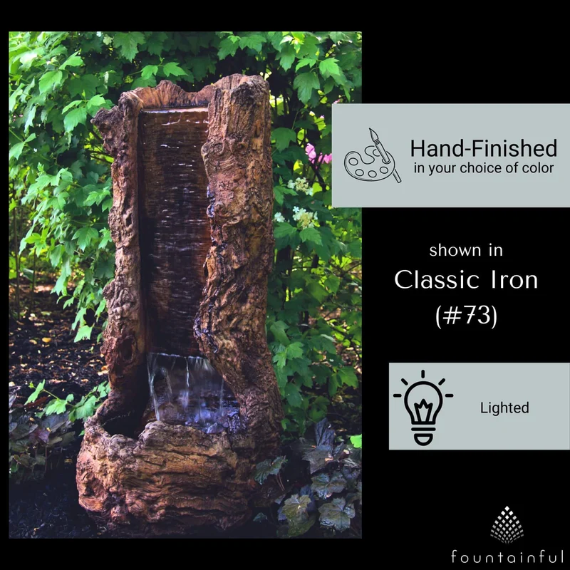 Treefall Concrete Fountain w/ Lights - Massarellis #3768