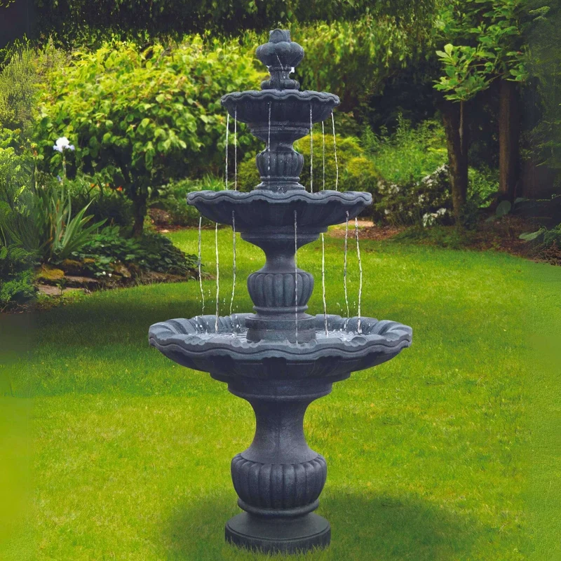 Savonabella 3-Tier Concrete Fountain - Massarellis #3838