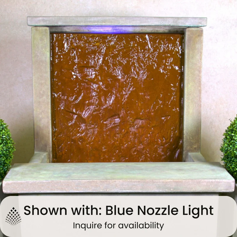 Slate Water Wall & Bench Concrete Fountain - Giannini #1726
