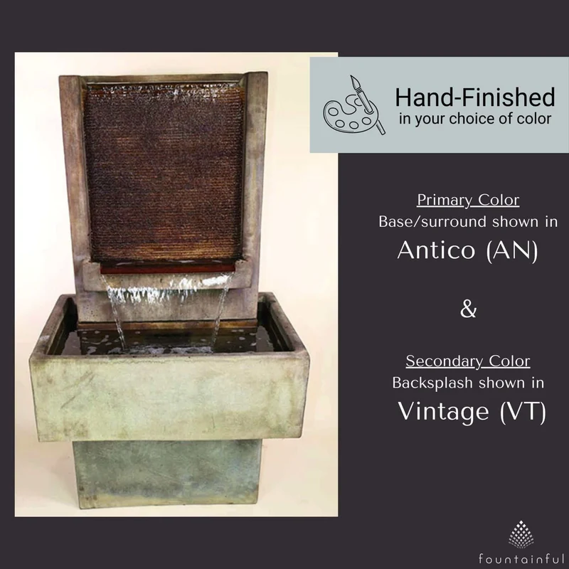 Brentwood Concrete Wall Fountain SHORT with Base - Giannini #1765