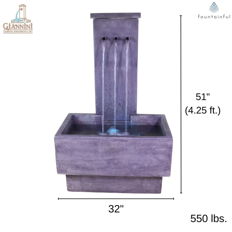 Tre Rame Concrete Wall Fountain - Giannini #1766