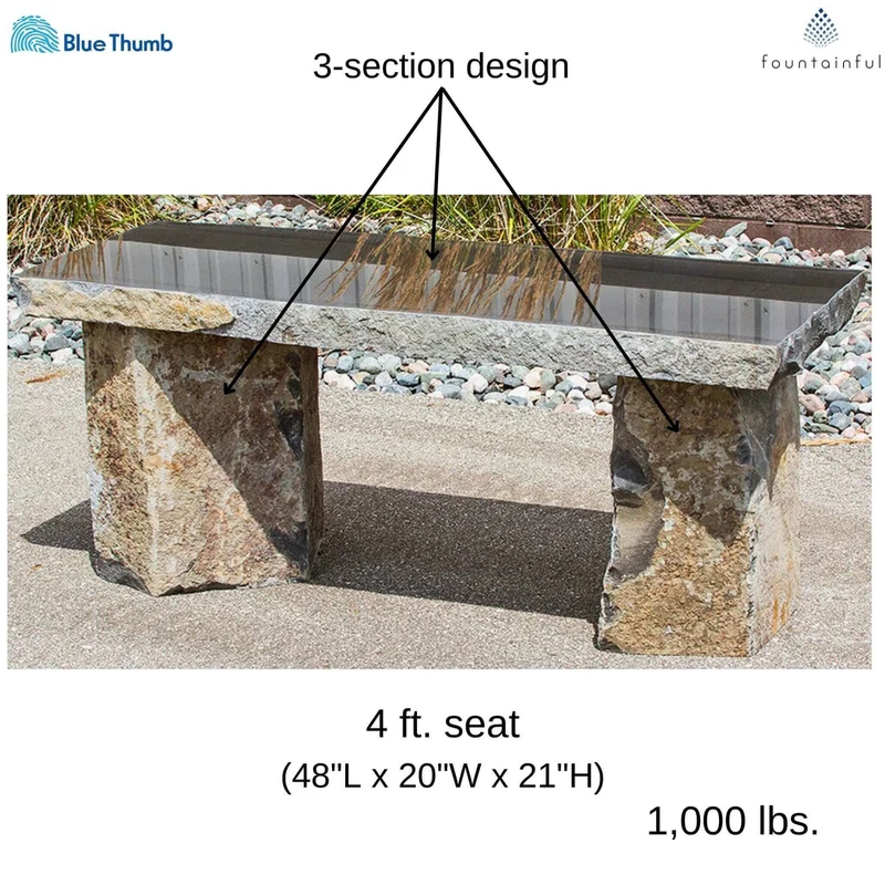 Basalt Garden Bench - 48" - Blue Thumb
