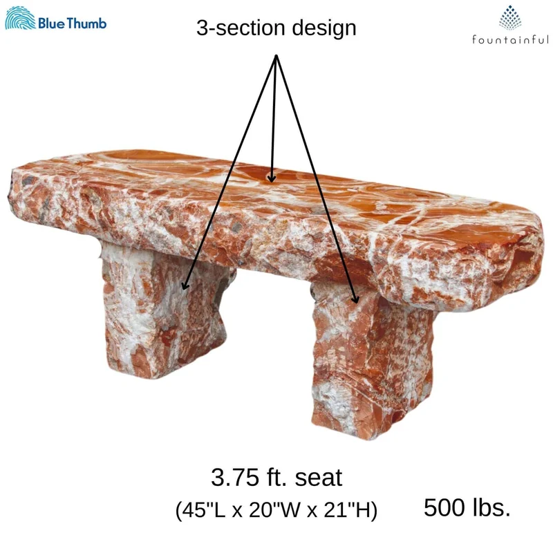 Red Onyx Garden Bench - Blue Thumb