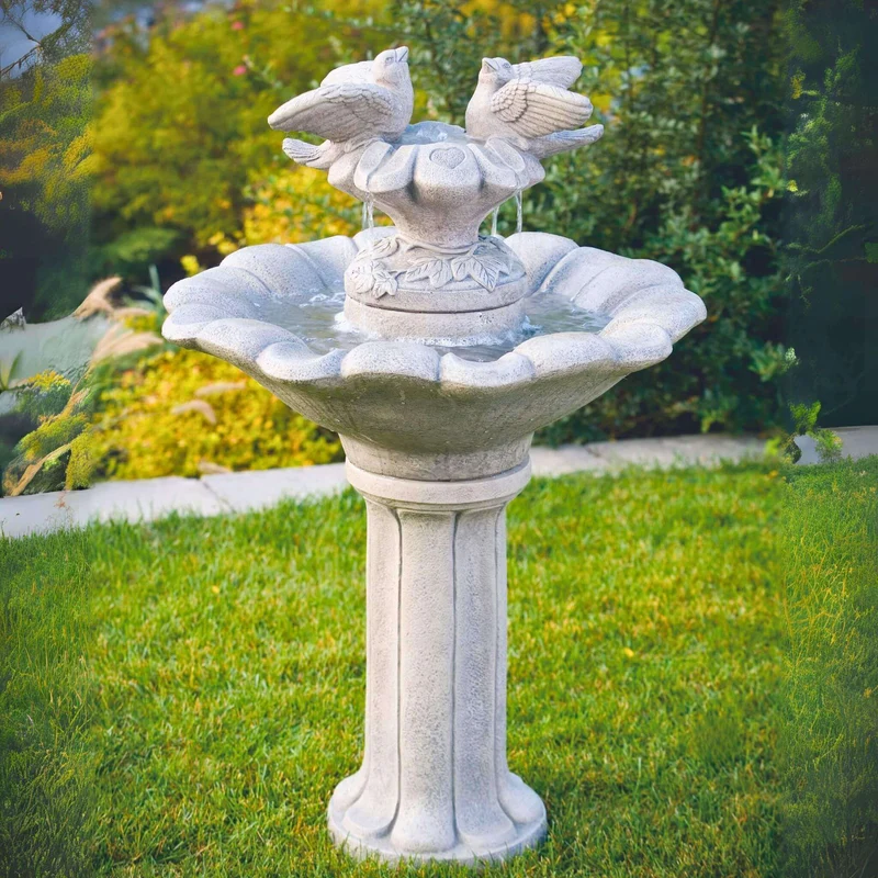 Classical Doves of Love Concrete Fountain - Massarellis #3365