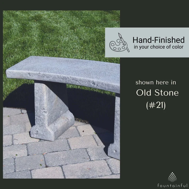 Chelsea Concrete Curved Garden Bench - Massarellis #4943