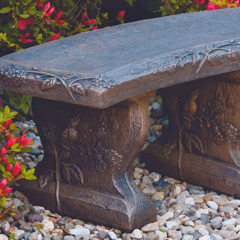 Petite Woodscape Concrete Garden Bench - Massarellis #4705
