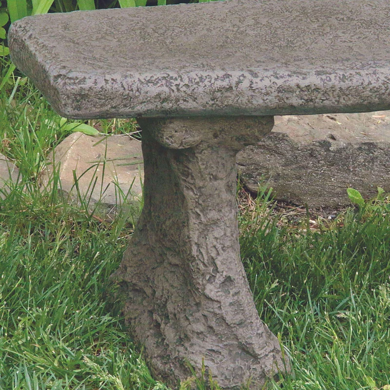 Petite Rustic Concrete Garden Bench - Massarellis #4864