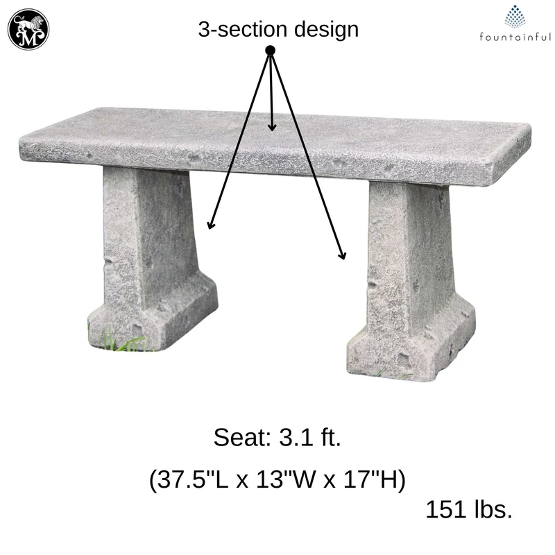 Chelsea Concrete Garden Bench - Massarellis #4941