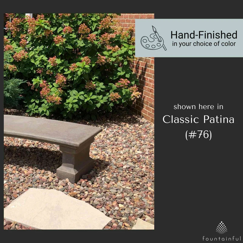 Classic Curved Concrete Garden Bench - Massarellis #4945