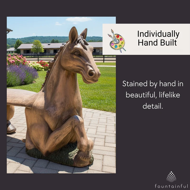 Horse Concrete Garden Bench - Phoenix Design Cast