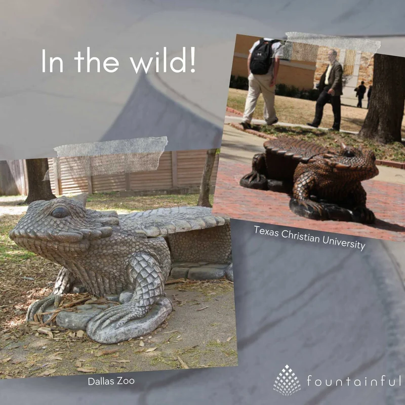 Horned Toad Concrete Garden Bench - Phoenix Design Cast