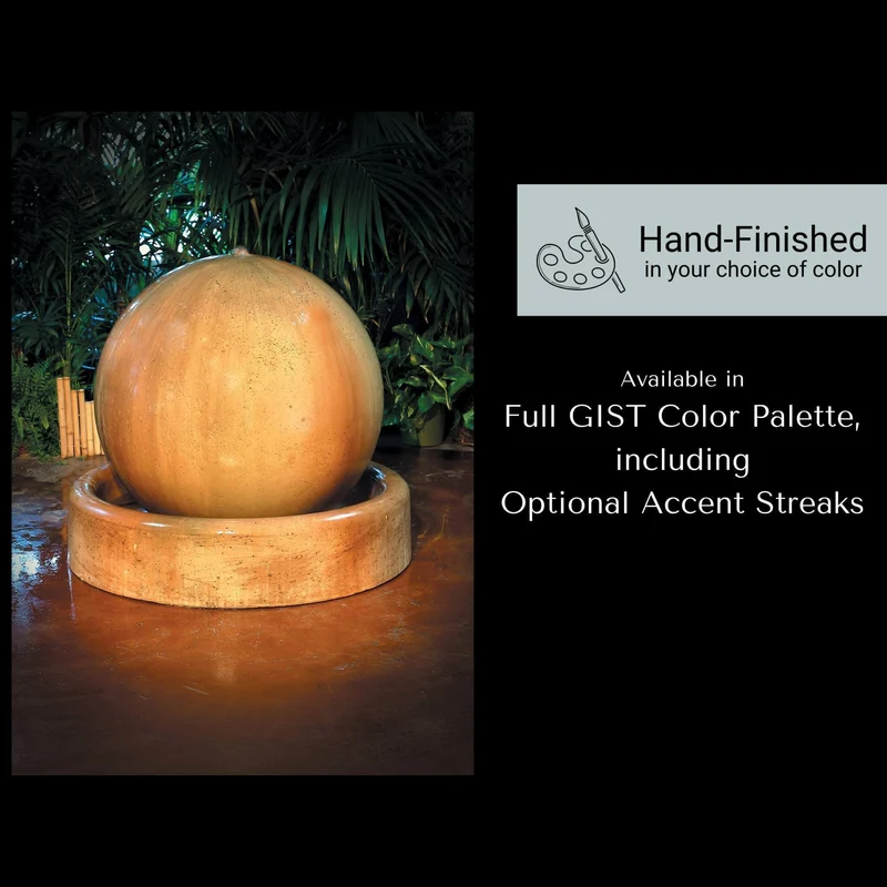 Ball & Ring Base Concrete Fountain - GIST Fountains