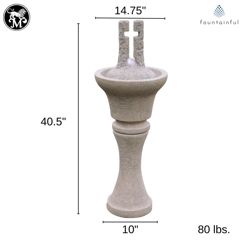 Open Cross Concrete Fountainette w/Lights - Massarellis #3938