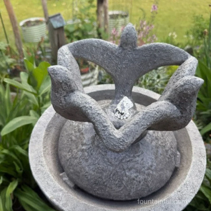Three Doves Concrete Fountainette w/Lights - Massarellis #3916