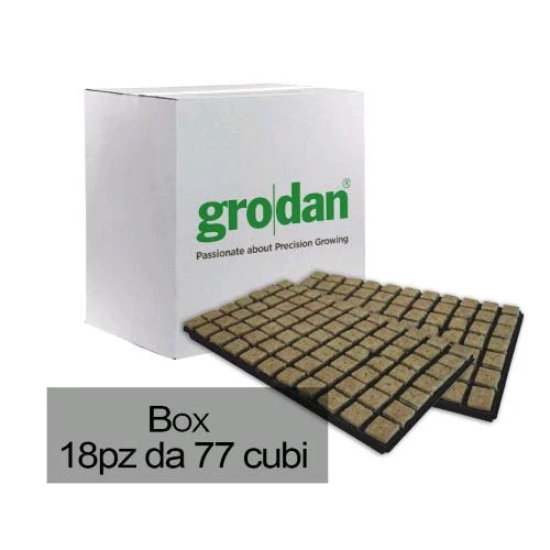 GRODAN - CUBO LANA DI ROCCIA 3.6X3.6 SCATOLA 18 VASSOI