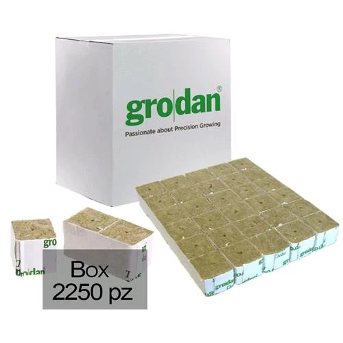 GRODAN CUBETTI IN LANA DI ROCCIA 4X4X4 SCATOLA - 2250 UNITÀ