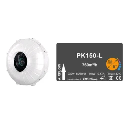 PRIMA KLIMA - ASPIRATORE PK150-L - ?150 - UNA VELOCITÀ - 760 MC/H
