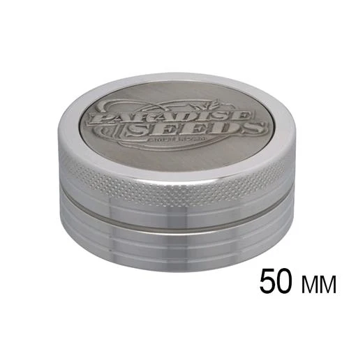 PARADISE SEEDS - GRINDER LOGO 3D ARGENTO 50 MM 2 PEZZI